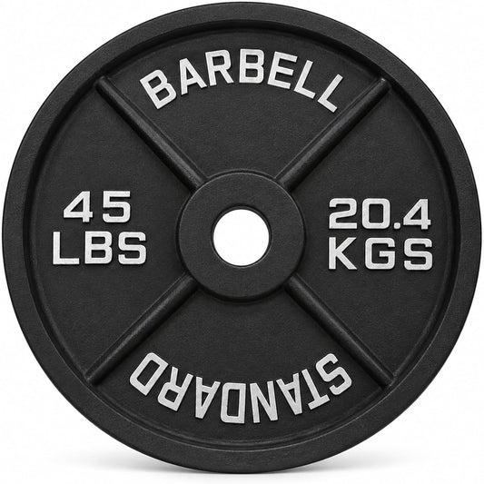 Fitvids 2-Inch Olympic Cast Iron Plate Weight Plate for Strength Training, Weightlifting and Crossfit