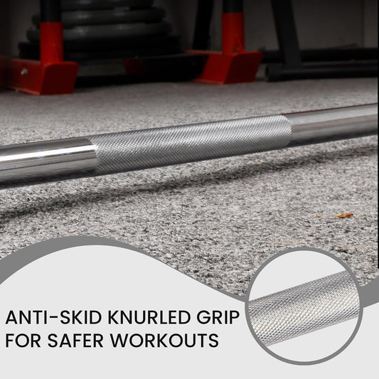 Fitvids 1 Inch Standard Barbell Bar, 5 Feet Weight Lifting Bar for Home Gym Strength Training, Bench Press, 300LBS Capacity