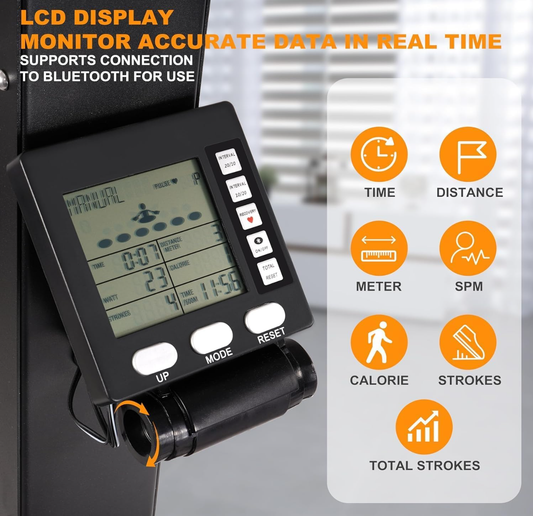 FUTURACLE Ski Machine, Indoor Aerobic Wind Resistance Machine, Skiing Machine with LCD Display, Home Gym Strength Training Equipment