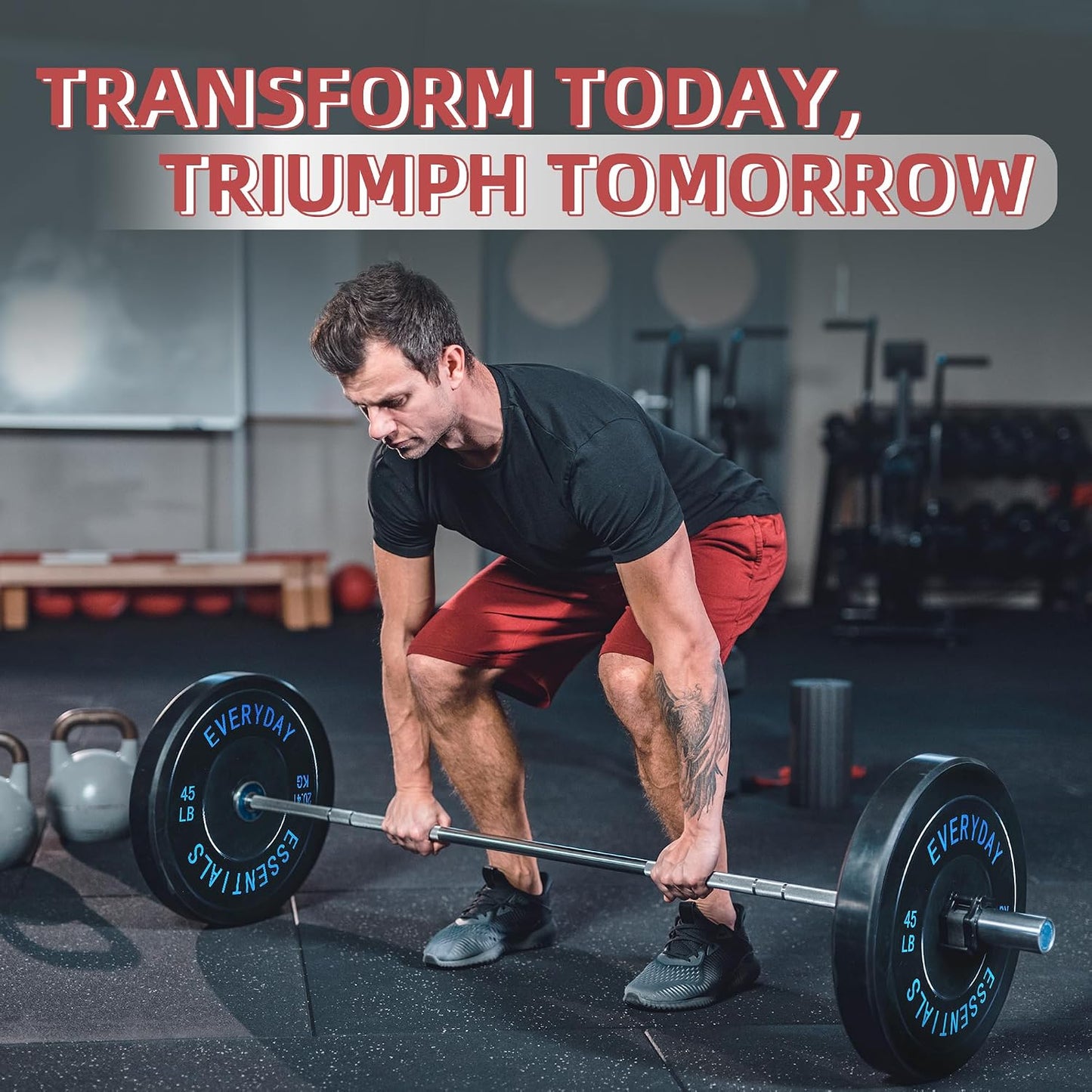 Fitvids 2‑Inch 10lbs Olympic Bumper Plates Set, Rubber Weight Plates for Home Gym Strength & Olympic Lifting