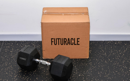FUTURACLE 35 LB Rubber Hex Dumbbell with Non-Slip Grip for Home Gym Strength Training-Single