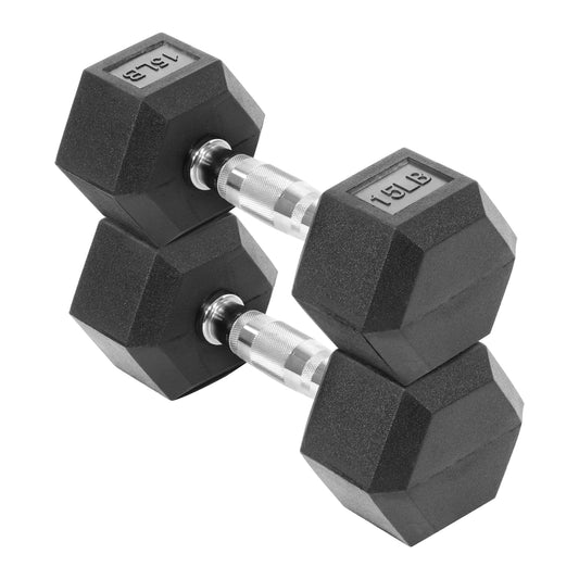 Fitvids Hex Dumbbells Rubber Coated Hand Weights for Exercises and Fitness Home Gym