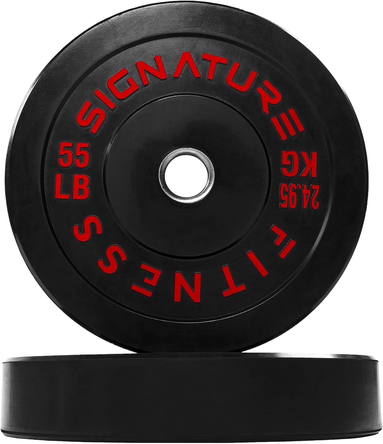 Fitvids 2‑Inch Olympic Rubber Bumper Weight Plates Pair, 55 lbs for Home Gym Strength Training