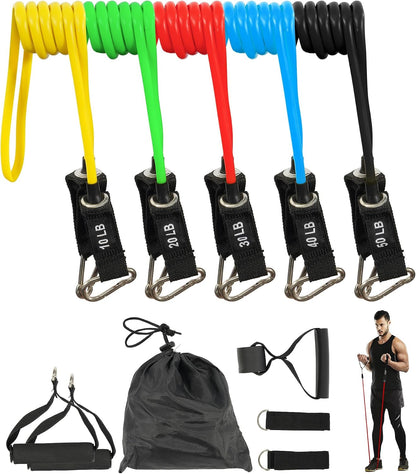 Fitvids Resistance Loop Bands Set, 5-Level Exercise Bands for Home Fitness, Physical Therapy & Strength Training