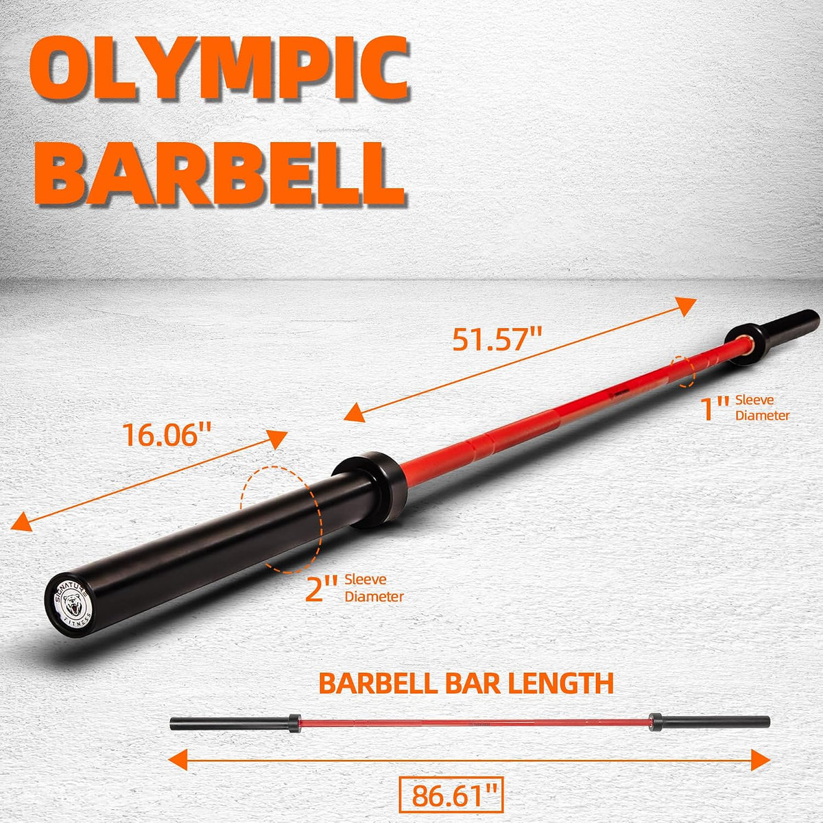 Fitvids 1500LBS Olympic Barbell Bar Weight Bar For Weightlifting and Powerlifting