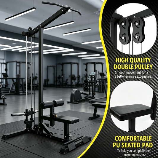 Fitvids Lat Pulldown Machine, LAT Tower with Adjustable Leg Support, 550LB Weight Capacity, Low Row Cable Machine for Home Gym Back & Arm Training
