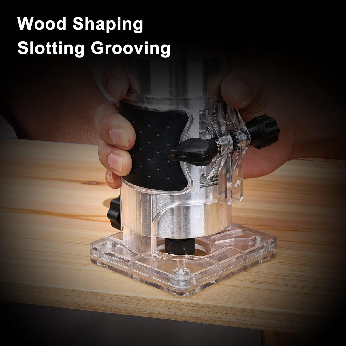 800W 110V Compact Palm Wood Router | Electric Laminate Trimmer 26PCS Woodworking Kit
