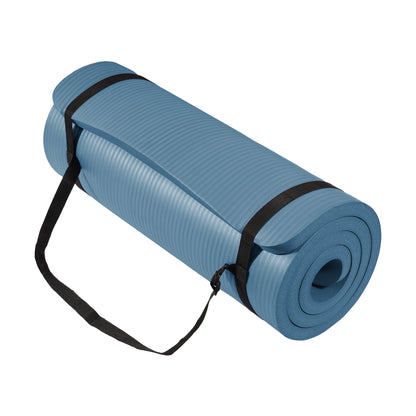 Fitvids 1 Inch Thick Yoga Mat 71x24 Inch - Non Slip Workout Mat with Carry Strap, Multi Colors, Versatile Exercise Mat for Home Gym Pilates Meditation, Suitable for All Skill Level