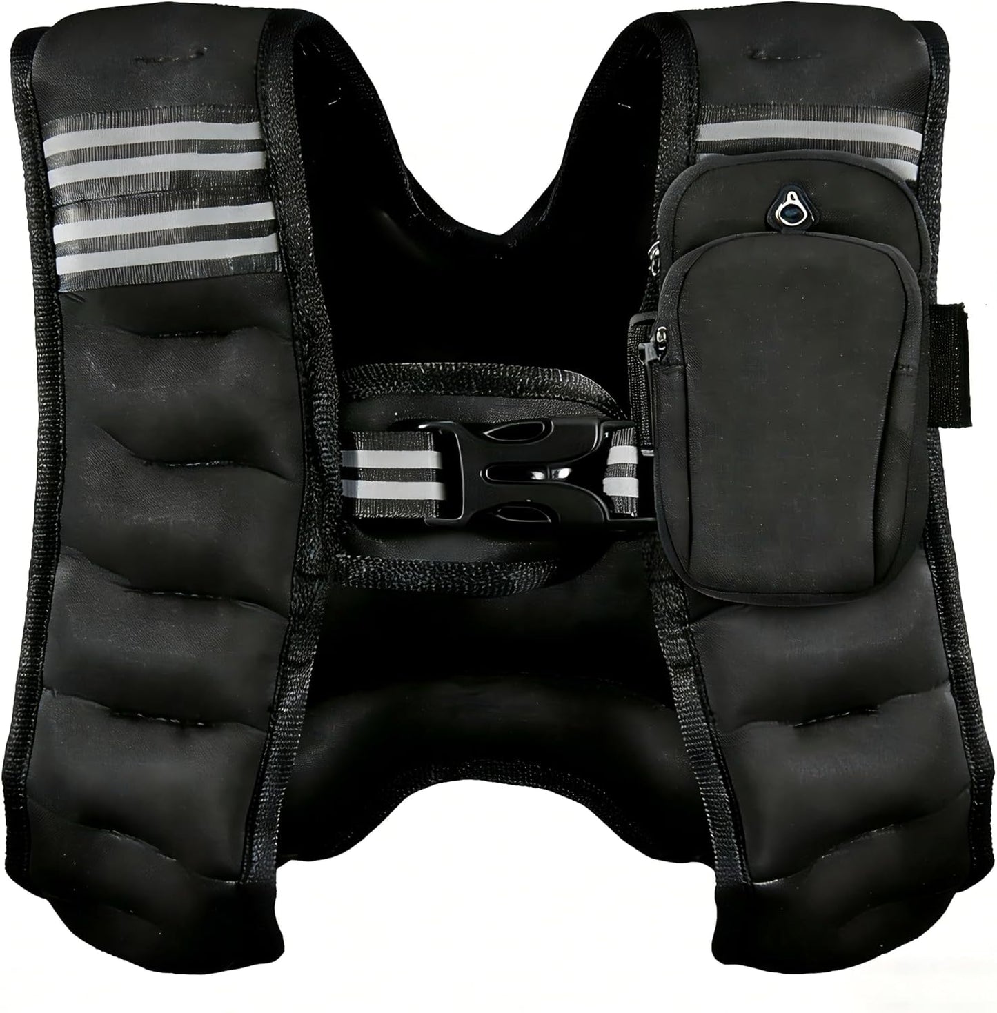 Fitvids Weighted Vest Detachable Phone Pocket Reflective Stripe 6lb/8lb/10lb for Running Strength Training