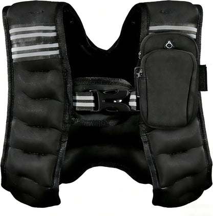 Fitvids Weighted Vest Detachable Phone Pocket Reflective Stripe 6lb/8lb/10lb for Running Strength Training