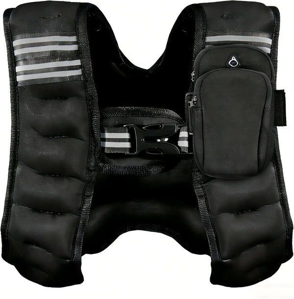 Fitvids Weighted Vest Detachable Phone Pocket Reflective Stripe 6lb/8lb/10lb for Running Strength Training