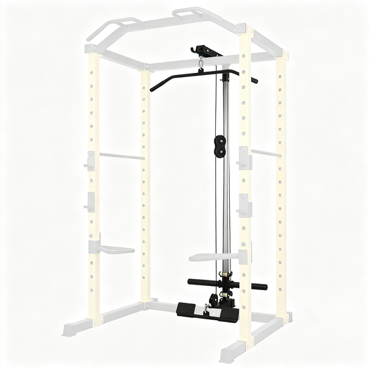 Multi-Functional Pro Series Power Rack Power Cage Home Gym Squat Rack with Lat Pulley Attachments for Bench Press, Squats and Deadlifts