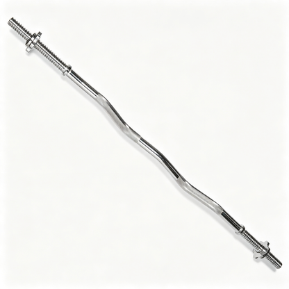 Fitvids 4FT Standard EZ Curl Barbell Bar, 1 Inch Threaded Weight Lifting Bar with Star Collars for Home Gym Strength Training