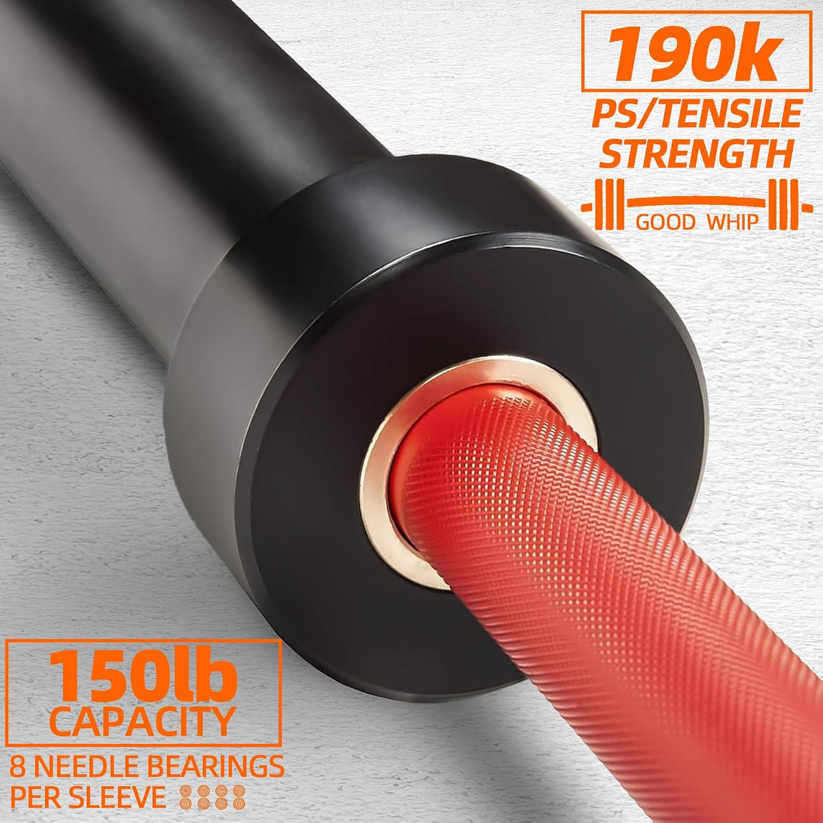 Fitvids 1500LBS Olympic Barbell Bar Weight Bar For Weightlifting and Powerlifting