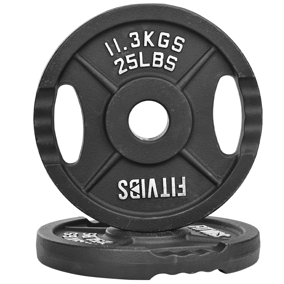 Fitvids Olympic 1-Inch Weight Plates, Cast Iron & Rubber Coated