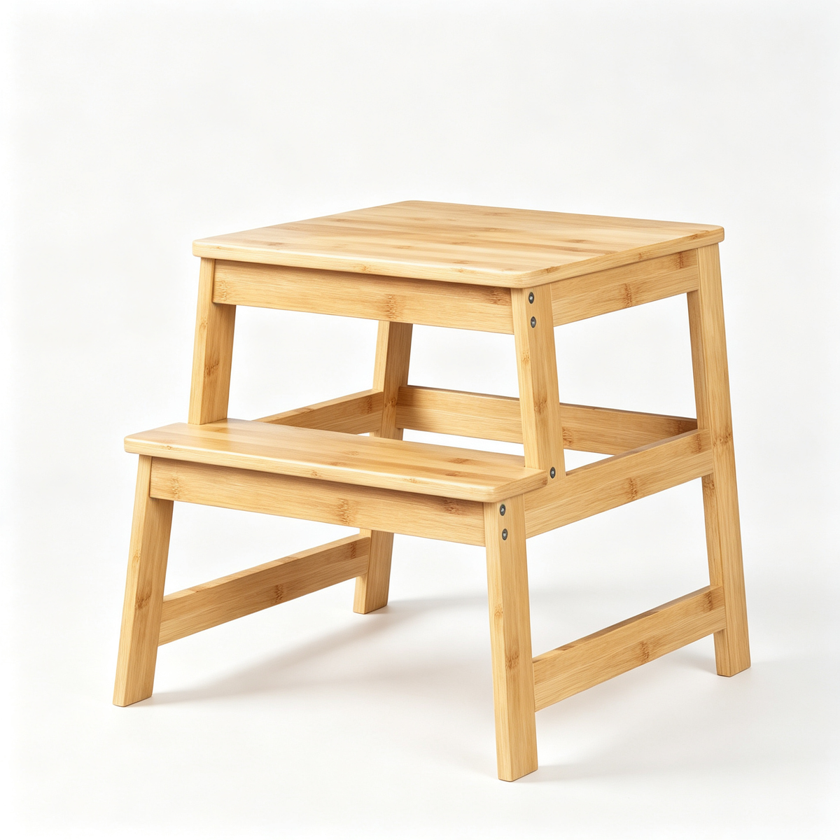 Kids Foldable Two Step Metal Step Stool with Wide Pedal, Safe Step Ladder for Kitchen Counter Bathroom Sink for 18 Months‑6 Years Old