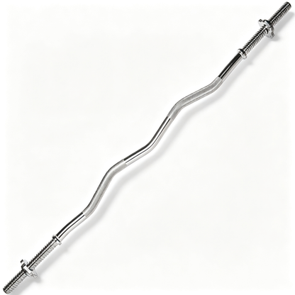 Fitvids 4FT Standard EZ Curl Barbell Bar, 1 Inch Threaded Weight Lifting Bar with Star Collars for Home Gym Strength Training