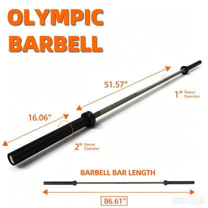 Fitvids Olympic Cerakote Barbell Bar for Home & Commercial Gyms | 190K PSI Tensile Strength, Rated up to 1500 LB Capacity