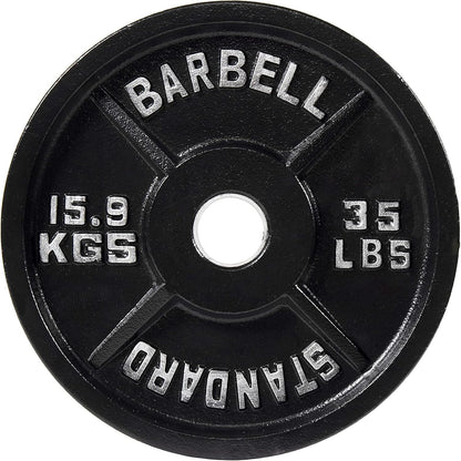 Fitvids 2-Inch Olympic Cast Iron Plate Weight Plate for Strength Training, Weightlifting and Crossfit