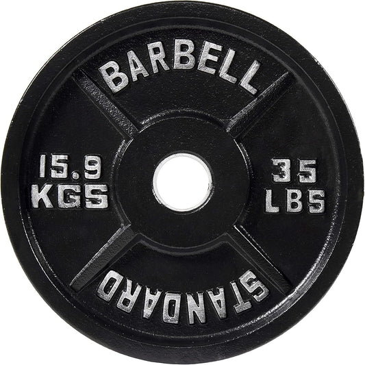 Fitvids 2-Inch Olympic Cast Iron Plate Weight Plate for Strength Training, Weightlifting and Crossfit