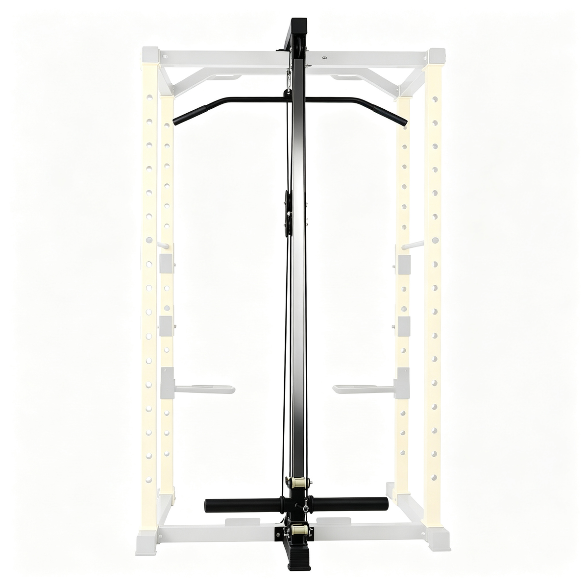 Multi-Functional Pro Series Power Rack Power Cage Home Gym Squat Rack with Lat Pulley Attachments for Bench Press, Squats and Deadlifts