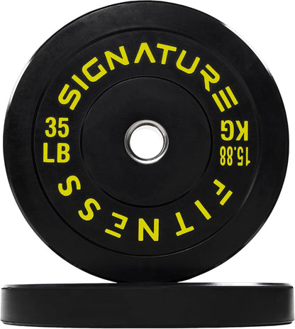 Fitvids 2‑Inch Olympic Rubber Bumper Weight Plates Pair, 35 lbs for Home Gym Strength Training