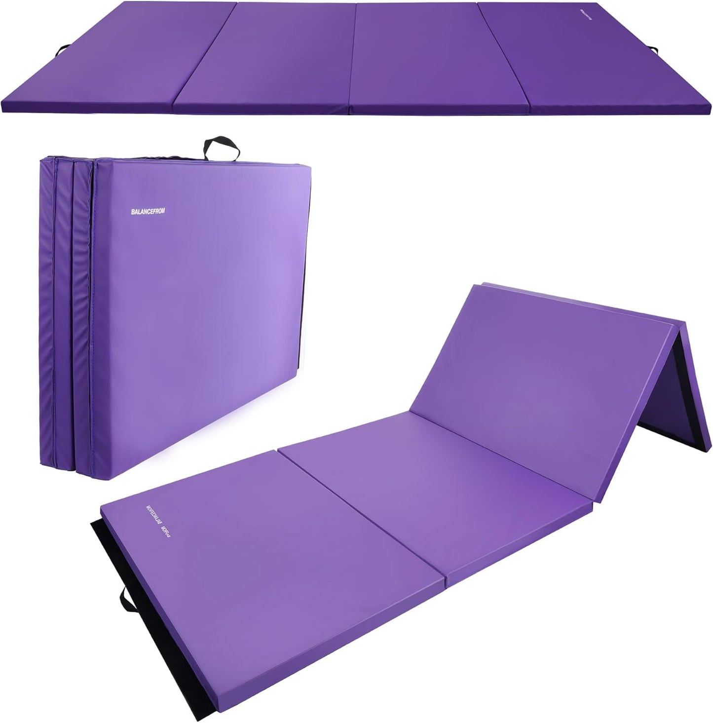 Fitvids Gymnastics Tumbling Mats 4-Panel Foldable Gymnastics Mat Portable Training Mat