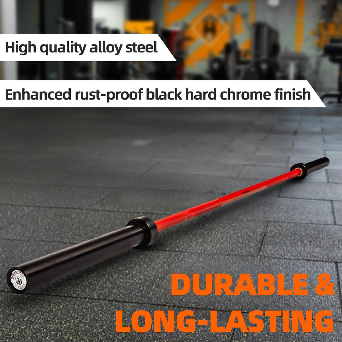 Fitvids 1500LBS Olympic Barbell Bar Weight Bar For Weightlifting and Powerlifting