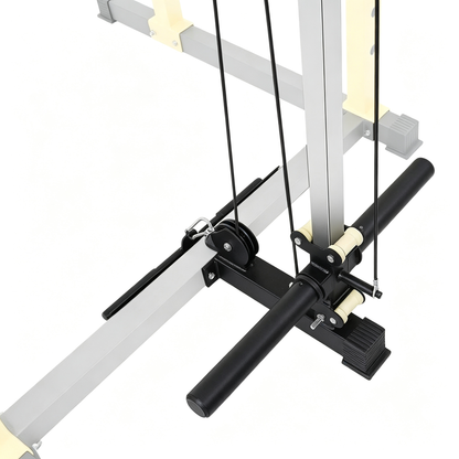 Multi-Functional Pro Series Power Rack Power Cage Home Gym Squat Rack with Lat Pulley Attachments for Bench Press, Squats and Deadlifts