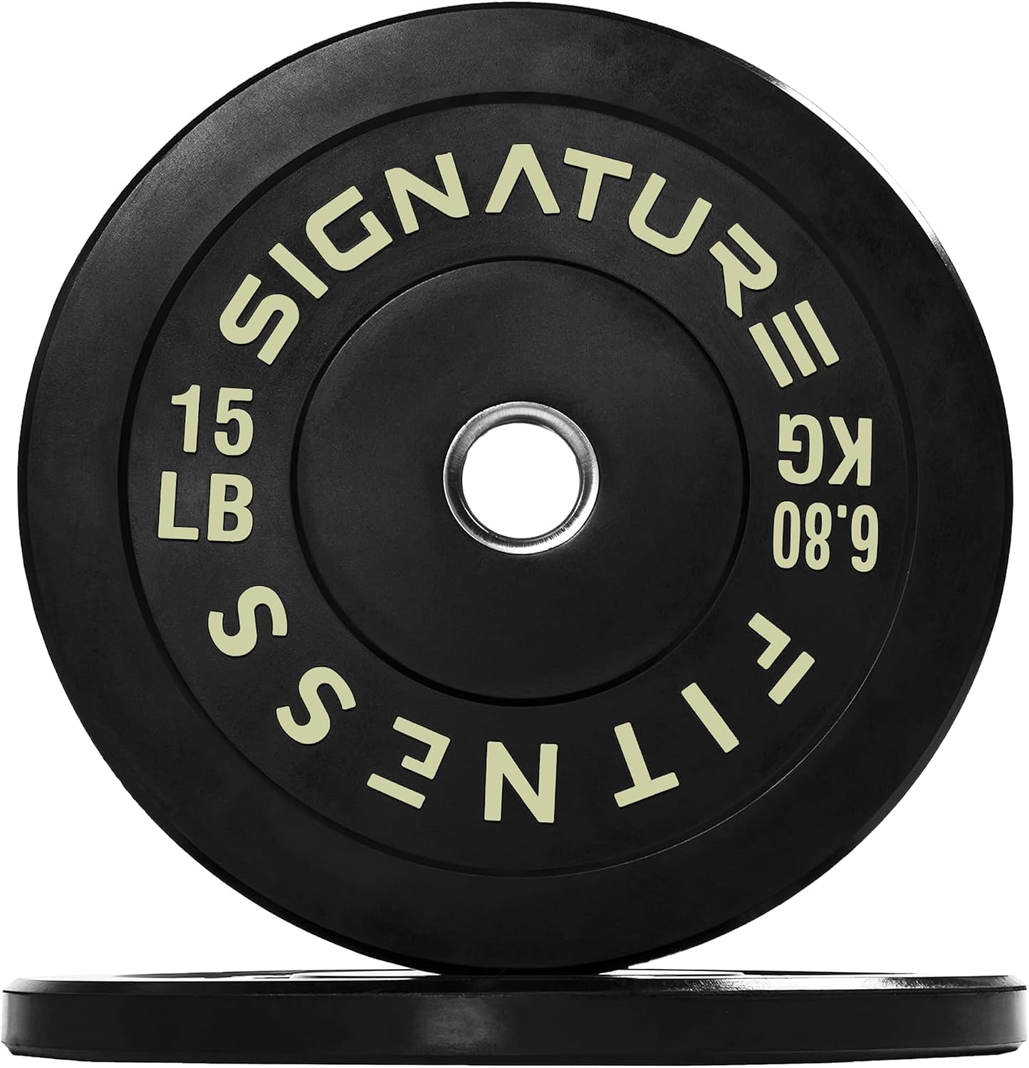 Fitvids 2‑Inch Olympic Rubber Bumper Weight Plates Pair, 15 lbs for Home Gym Strength Training