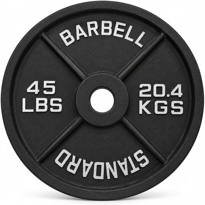 Fitvids 2-Inch Olympic Cast Iron Plate Weight Plate for Strength Training, Weightlifting and Crossfit
