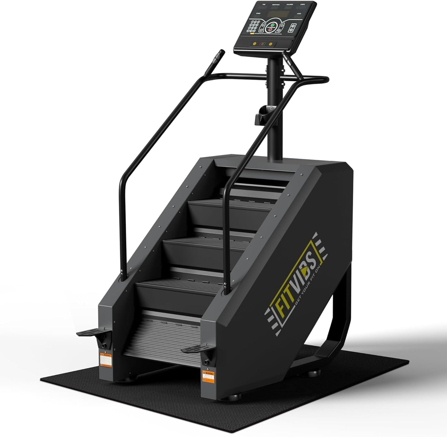 Fitvids Commercial Grade Stair Stepper Stair Climber Machine With Exercise Mat 15 Resistance Levels, LED Screen Cardio Exercise Equipment for Lower Body Workout Home Gym