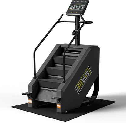 Fitvids Commercial Grade Stair Stepper Stair Climber Machine With Exercise Mat 15 Resistance Levels, LED Screen Cardio Exercise Equipment for Lower Body Workout Home Gym