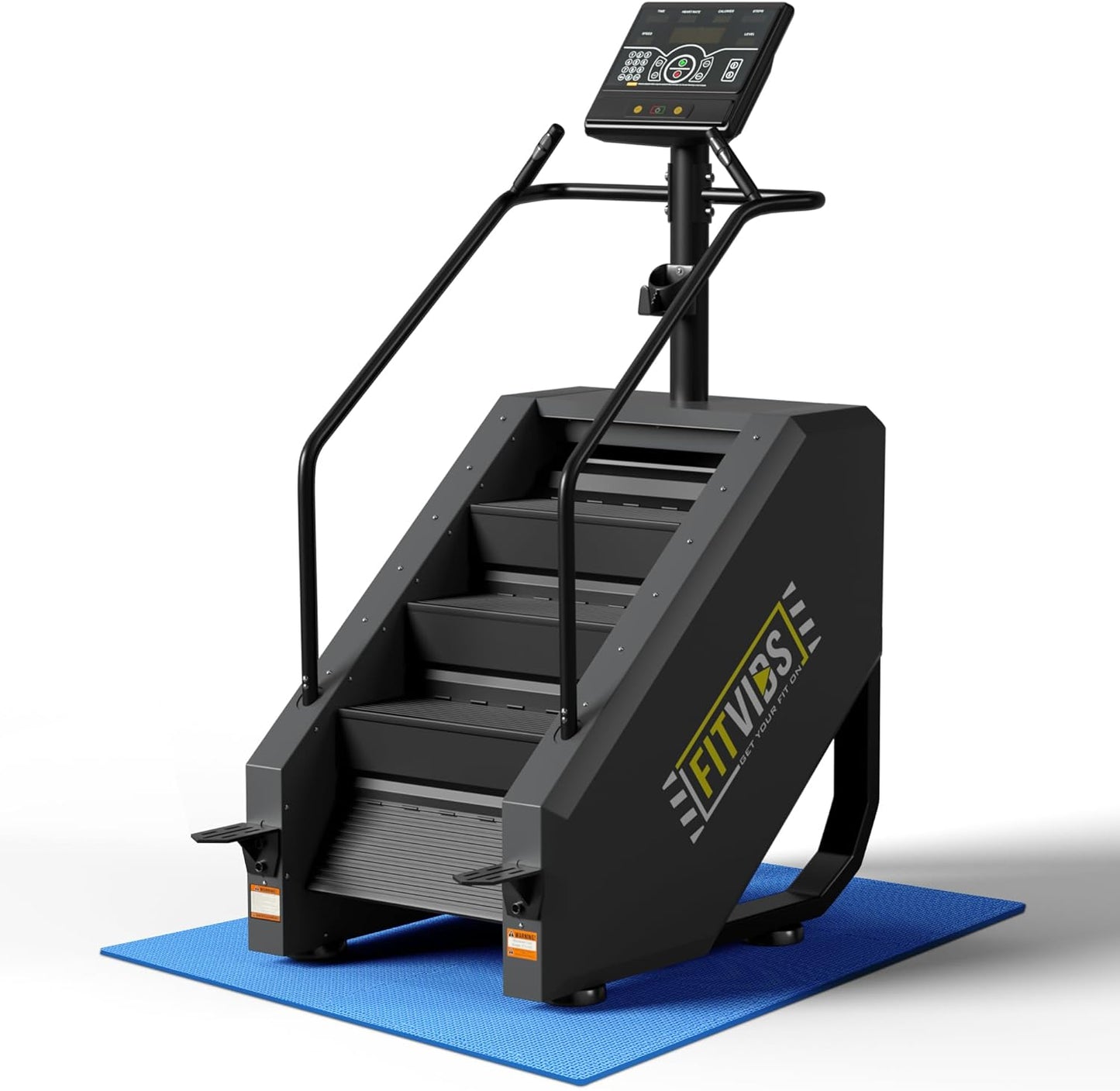 Fitvids Commercial Grade Stair Stepper Stair Climber Machine With Exercise Mat 15 Resistance Levels, LED Screen Cardio Exercise Equipment for Lower Body Workout Home Gym