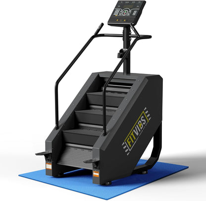 Fitvids Commercial Grade Stair Stepper Stair Climber Machine With Exercise Mat 15 Resistance Levels, LED Screen Cardio Exercise Equipment for Lower Body Workout Home Gym