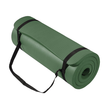 Fitvids 1 Inch Thick Yoga Mat 71x24 Inch - Non Slip Workout Mat with Carry Strap, Multi Colors, Versatile Exercise Mat for Home Gym Pilates Meditation, Suitable for All Skill Level