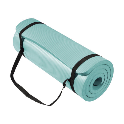 Fitvids 1 Inch Thick Yoga Mat 71x24 Inch - Non Slip Workout Mat with Carry Strap, Multi Colors, Versatile Exercise Mat for Home Gym Pilates Meditation, Suitable for All Skill Level