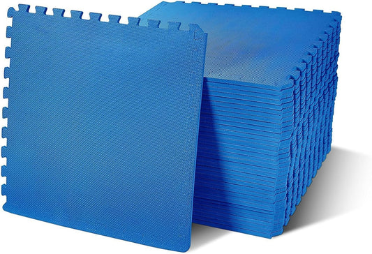Fitvids 3/4 inch Interlocking EVA Foam Gym Floor Tiles, Shock Absorbing Puzzle Exercise Mat for Home Gym, Workout Equipment, Kids Play Areas