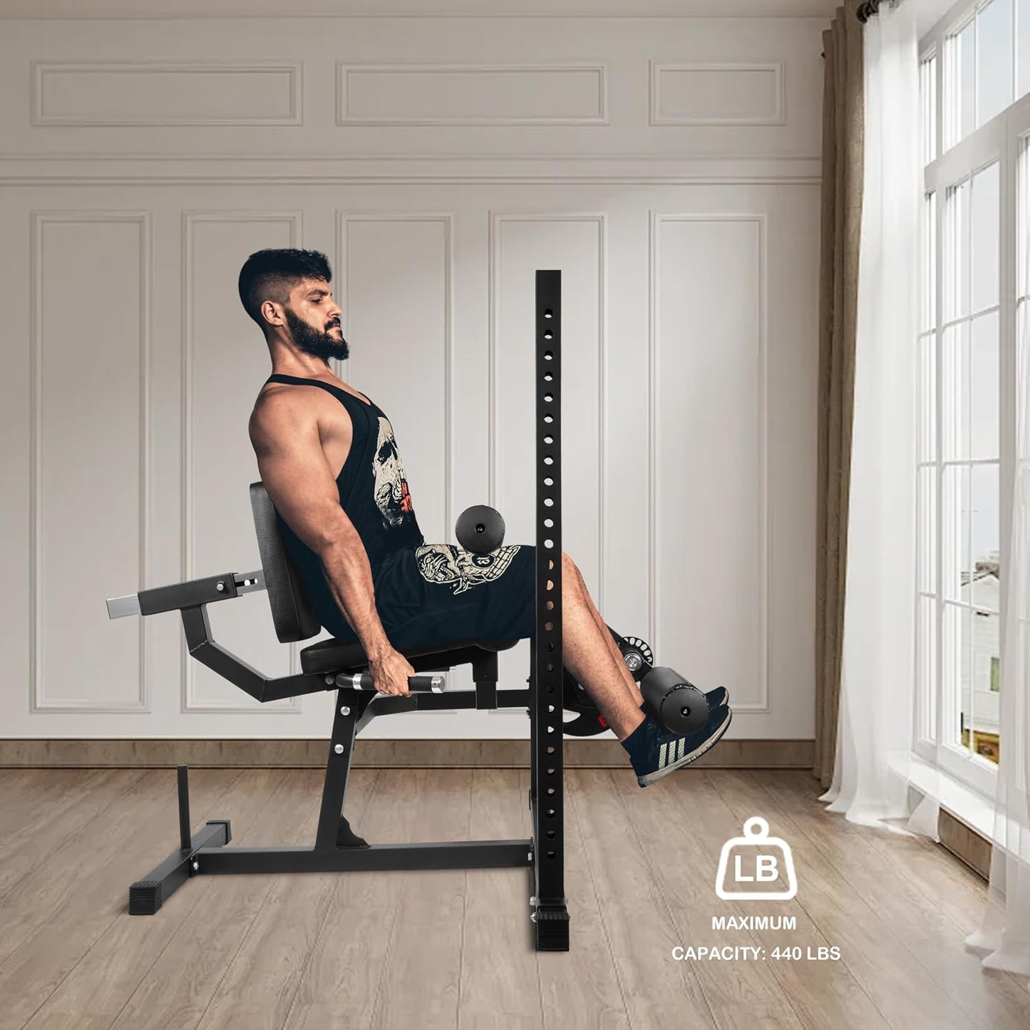 Fitvids Leg Extension Curl Machine, Plate Loaded Leg Developer for Garage | Build stronger legs with adjustable dual-function training for home gyms, bodybuilding, knee strength and lower body workouts