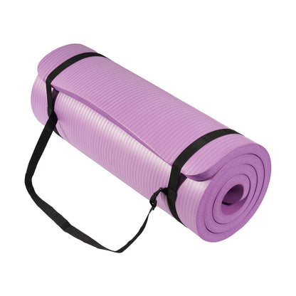 Fitvids 1 Inch Thick Yoga Mat 71x24 Inch - Non Slip Workout Mat with Carry Strap, Multi Colors, Versatile Exercise Mat for Home Gym Pilates Meditation, Suitable for All Skill Level