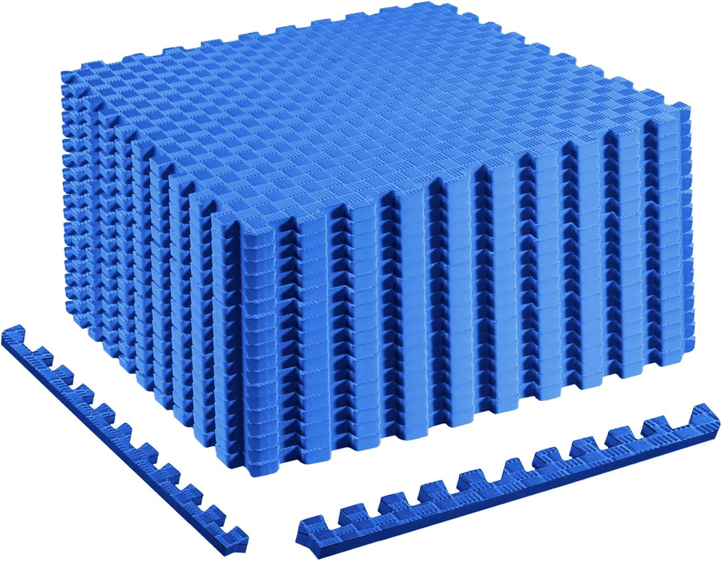 Fitvids 1 inch Interlocking EVA Foam Gym Floor Tiles, Shock Absorbing Puzzle Exercise Mat for Home Gym, Workout Equipment, Kids Play Areas