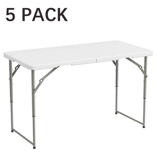 Bulk Buy 8Ft 3-Level Adjustable Height Fold-in-Half Folding Table, 8FT Heavy Duty Portable Table for Indoor Outdoor Camping Picnic Party Dining Events (Copy)
