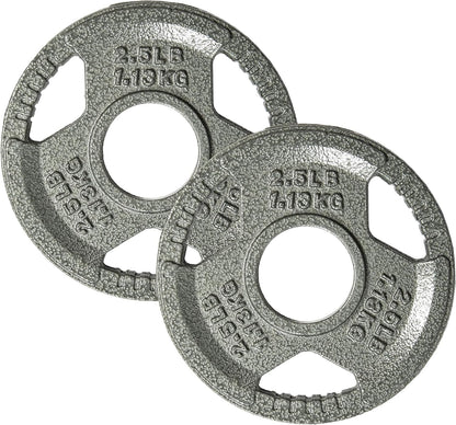 Fitvids Cast Iron 2-Inch Olympic Weight Plate for Strength Training & Weightlifting, Multiple Weights Available