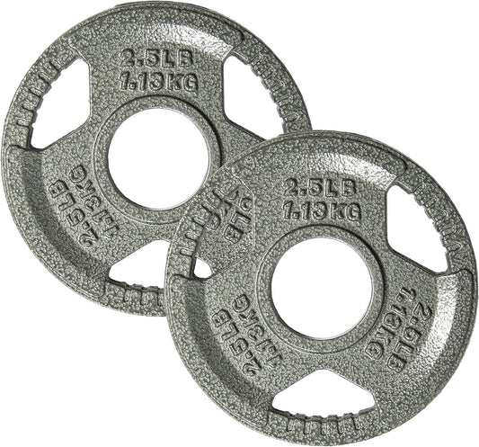 Fitvids Cast Iron 2-Inch Olympic Weight Plate for Strength Training & Weightlifting, Multiple Weights Available