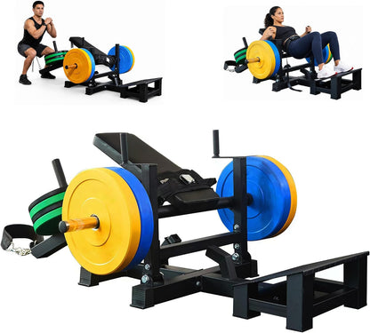 Fitvids Plate-Loaded Glute Bridge Hip Thrust Machine, Fully Upgraded Heavy Duty Glute Trainer, Professional Sports Training Equipment for Home Gym Butt Shaping and Muscle Growth