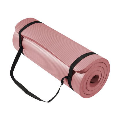 Fitvids 1 Inch Thick Yoga Mat 71x24 Inch - Non Slip Workout Mat with Carry Strap, Multi Colors, Versatile Exercise Mat for Home Gym Pilates Meditation, Suitable for All Skill Level
