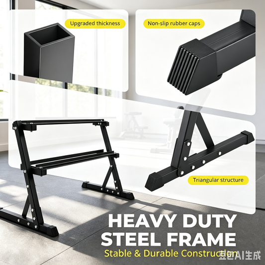 Fitvids 2-Tier Dumbbell Rack for Home Gym | Heavy-Duty Steel Weight Storage Stand, Hold 5 Pairs Hex Dumbbells, Fits 5-35lb, 5-50lb, 5-75lb Dumbbell Set