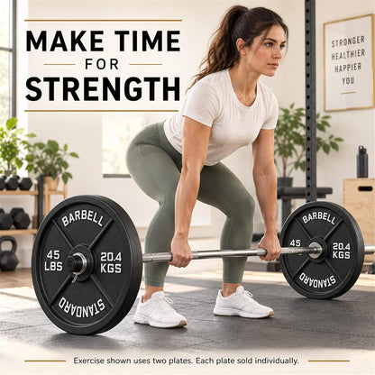 Fitvids 2-Inch Olympic Cast Iron Plate Weight Plate for Strength Training, Weightlifting and Crossfit