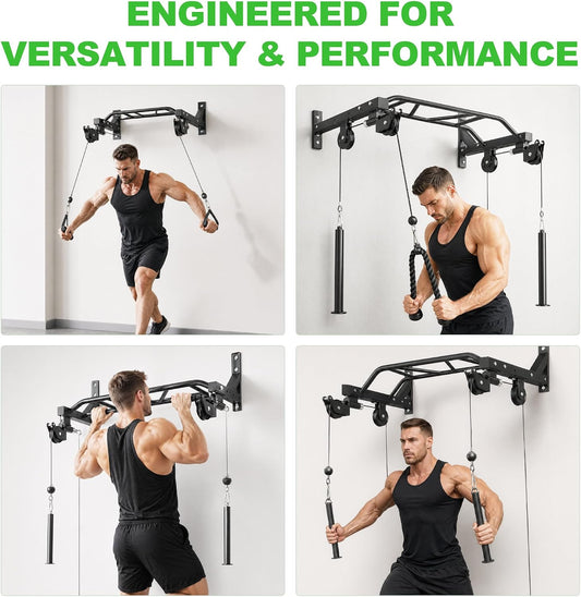 Fitvids Wall Mounted Pull Up Bar, Heavy Duty Multi-Grip Chin Up Bar for Home Gym, 450 LBS Weight Capacity Upper Body Strength Training Equipment with Multiple Grip Options