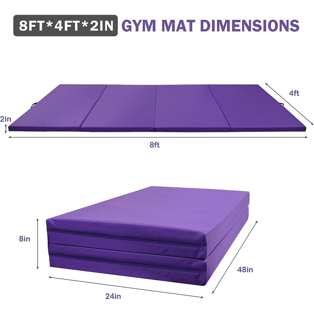 Fitvids Gymnastics Tumbling Mats 4-Panel Foldable Gymnastics Mat Portable Training Mat